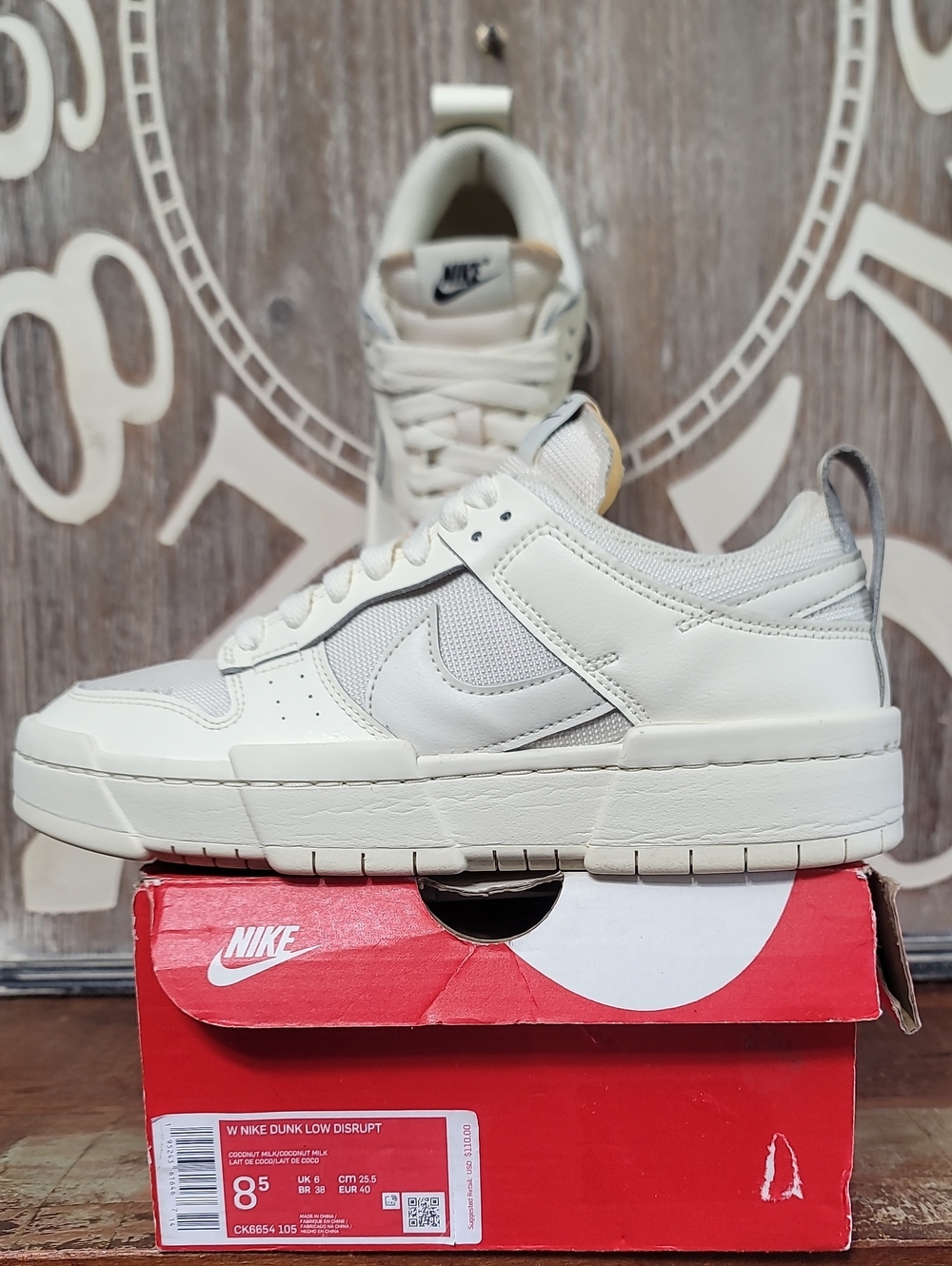 🔥 Nike Dunk Low Disrupt "Coconut Milk" Like New Wmns 8.5 Fast Shipping - Picture 3 of 15